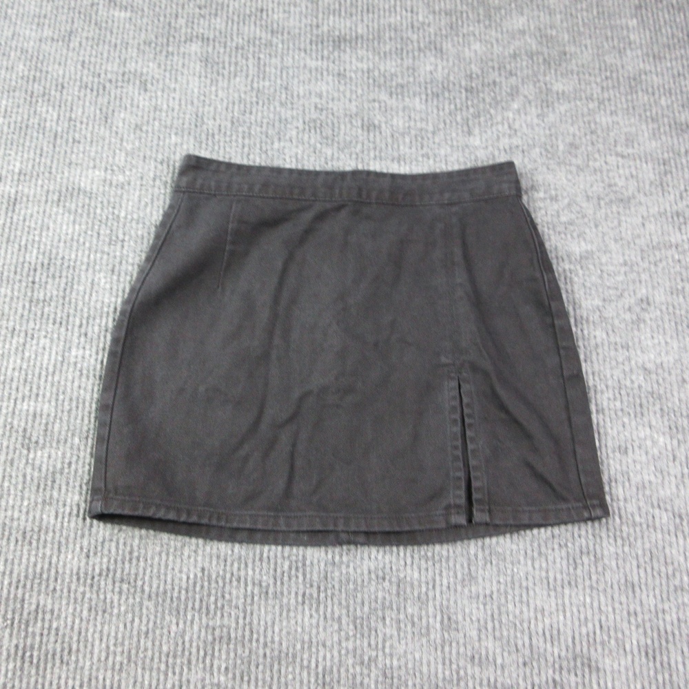 Lioness Skirt Womens M Black Straight Pencil Short Twill Slit Side Zip